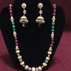 Indian Jewelry Set/ Necklace/ Earrings